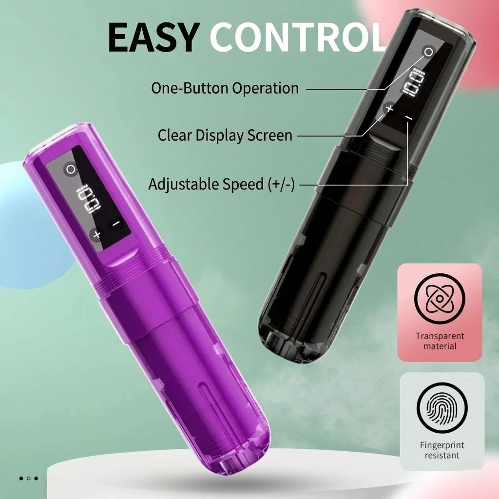 Wireless Tattoo Pen Machine – 1600mAh Battery, 3.5mm Stroke, LED Display | Professional Rotary Tattoo Gun|Tattoo Machine
