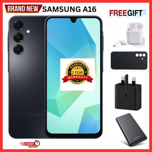 GEN'S DISCOUNT!!!BRAND NEW SAMSUNG Samsung Galaxy A16 128GB+4GB 6.7" Super AMOLED Display 50MP Triple Camera Android 14 Mediatek Helio G9 COMES SMART PHONE  WITH FREE GIFTS