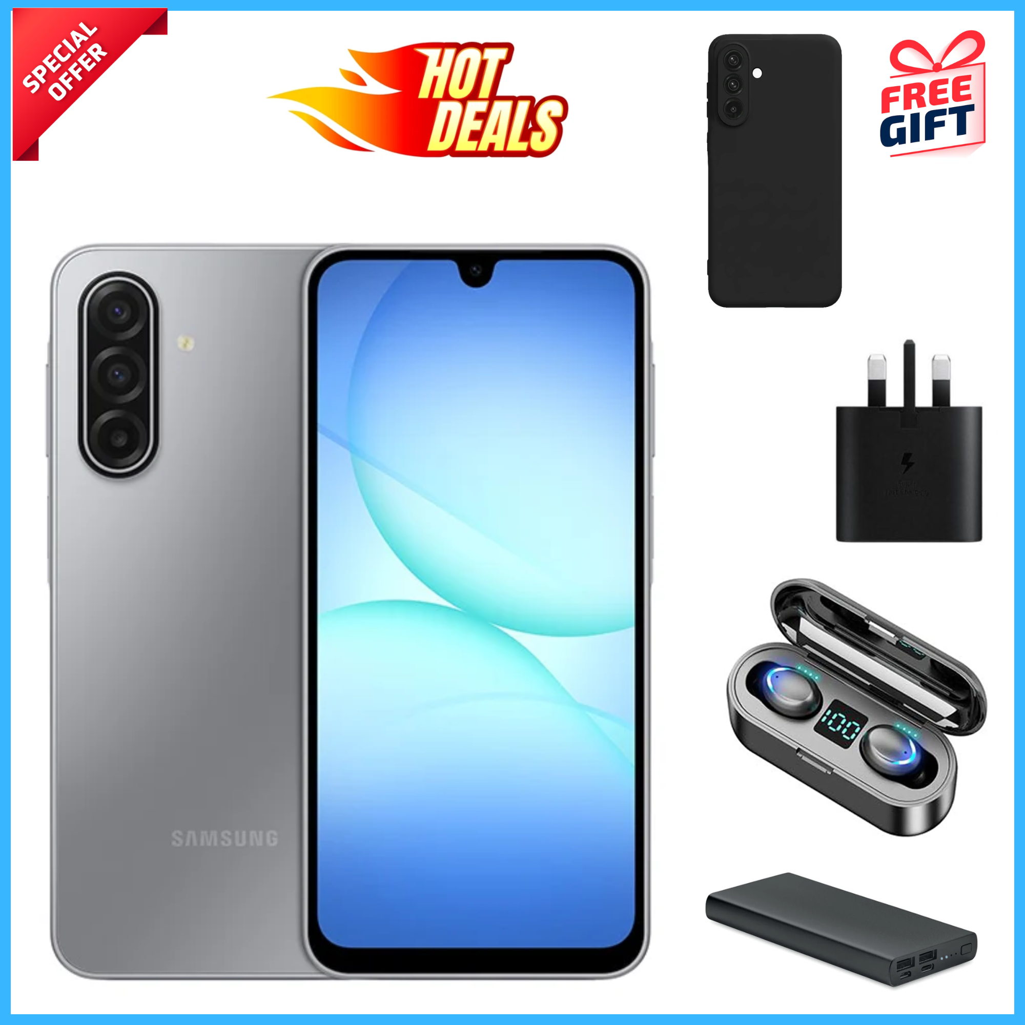 LIMITED OFFER!! Samsung Galaxy A17 128GB/256GB+4GB/6GB/8GB 6.7" Super AMOLED Display 50MP Triple Camera Android 15 5000mAh Samsung A17, A17 Samsung Smart Phones[PHONE+DISPLAYED GIFTS]