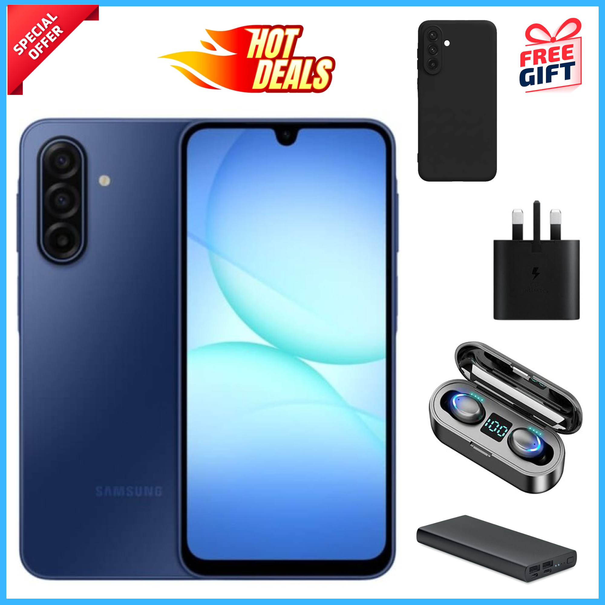 LIMITED OFFER!! Samsung Galaxy A17 128GB/256GB+4GB/6GB/8GB 6.7" Super AMOLED Display 50MP Triple Camera Android 15 5000mAh Samsung A17, A17 Samsung Smart Phones[PHONE+DISPLAYED GIFTS]