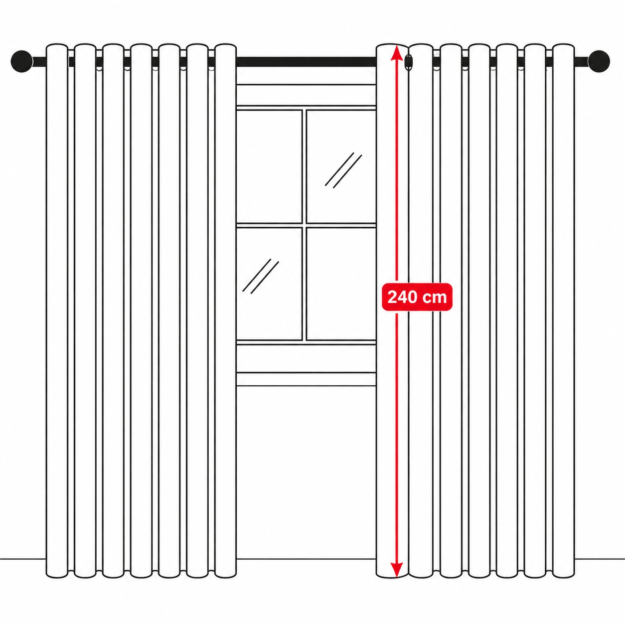 2Pcs×4M Superb Quality Heavy Fabric Light Grey Curtains With a Free 6M Cream white Sheer With Rod Pocket Header For Home Window and Door. Curtains Come with Eyelet Header and a height of 2.25m