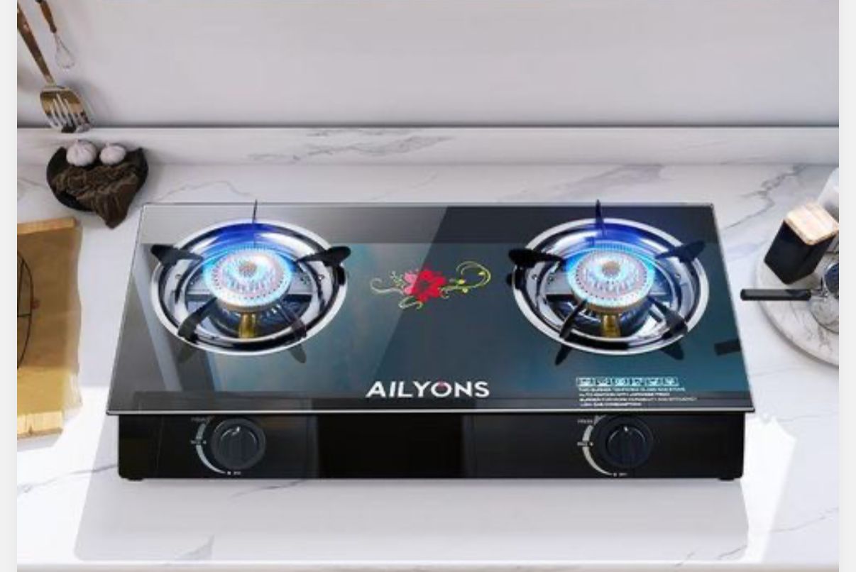 🔥🍳 AILYONS GLASS BURNER – MODERN DOUBLE GAS COOKER 🍳🔥
✨ Cook with style, speed, and efficiency.designed to upgrade your kitchen with powerful performance and elegant design. Built with a strong te