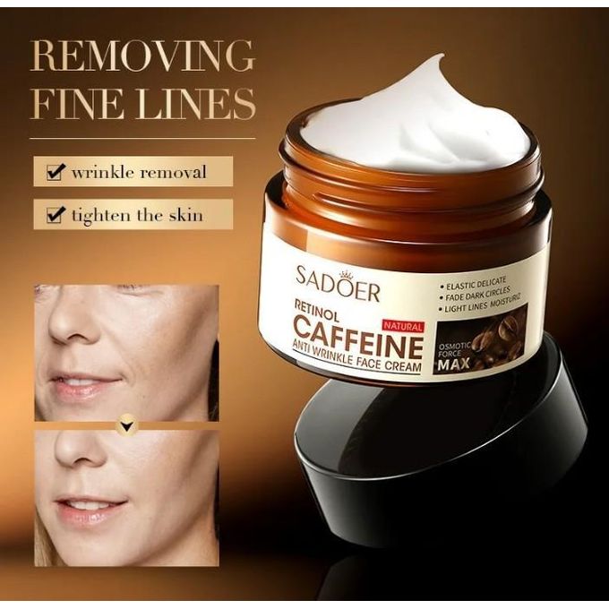 SADOER  Retinol Caffeine Anti-Wrinkle Lightening Anti-Aging Moisturizing Face Cream.