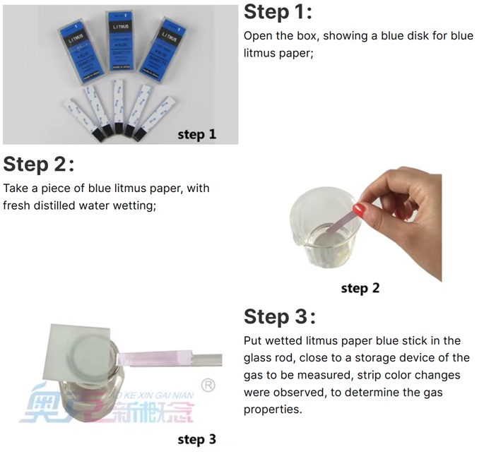 Blue Litmus Test Paper Paper Test PH Test Stick 100 strips Type Alkali Acid Measurement Water Quality Science Experiment