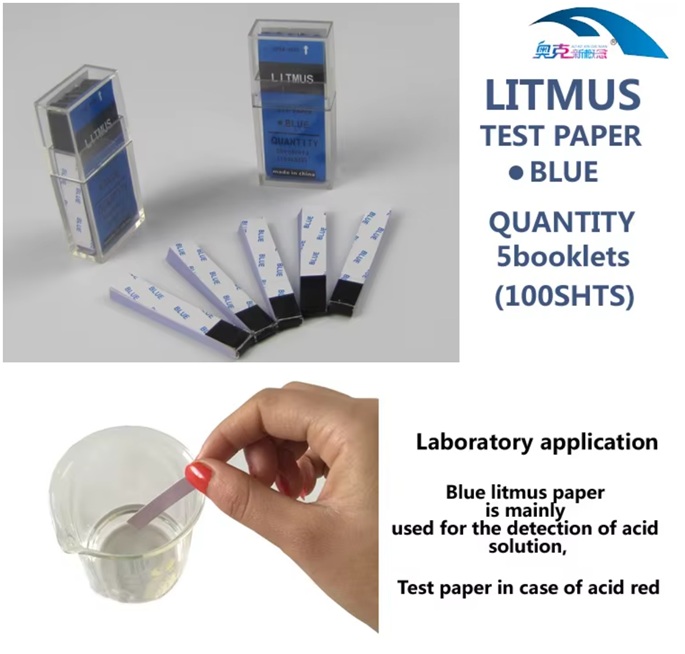 Blue Litmus Test Paper Paper Test PH Test Stick 100 strips Type Alkali Acid Measurement Water Quality Science Experiment