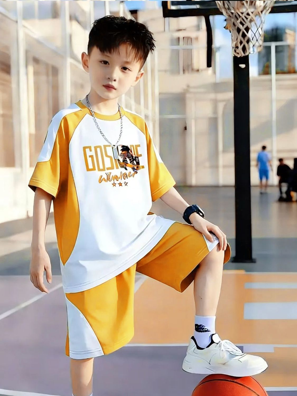 New Arrival Boys Letter Print 2PCS Tracksuit, Soft Breathable Summer Short Sleeve Top & Shorts, Loose Casual Daily Kids Boys Clothing Set