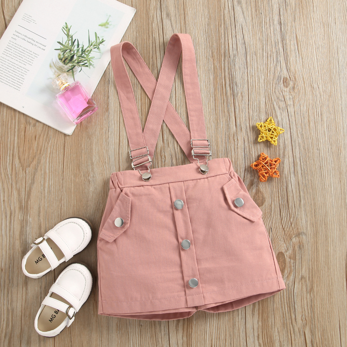 New Arrival Girls Dresses suit Summer Solid Lace Hollow Out Fly Sleeve Round Neck Top + Detachable Suspenders Shorts Skirt Set Kids Casual Outfit