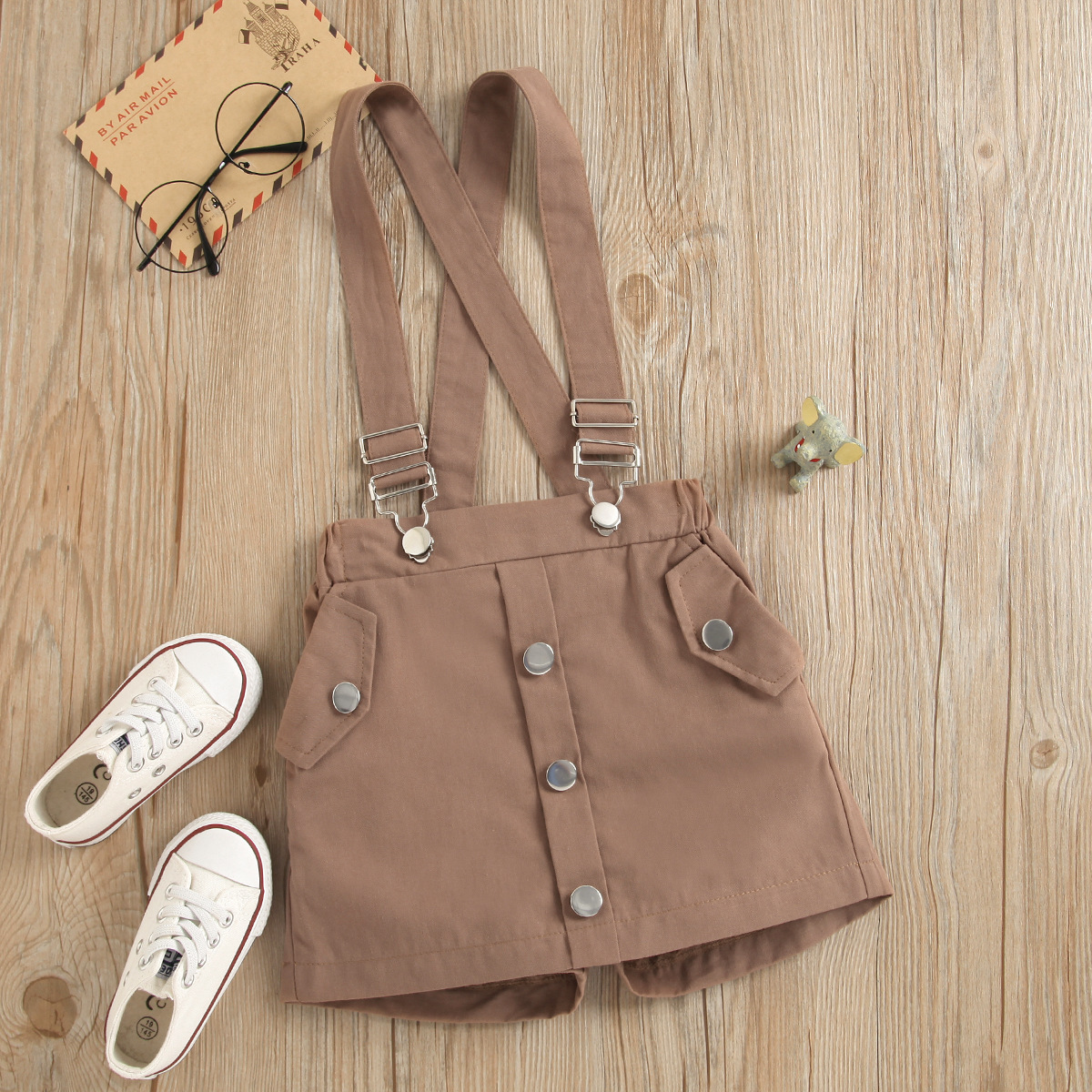 New Arrival Girls Dresses suit Summer Solid Lace Hollow Out Fly Sleeve Round Neck Top + Detachable Suspenders Shorts Skirt Set Kids Casual Outfit