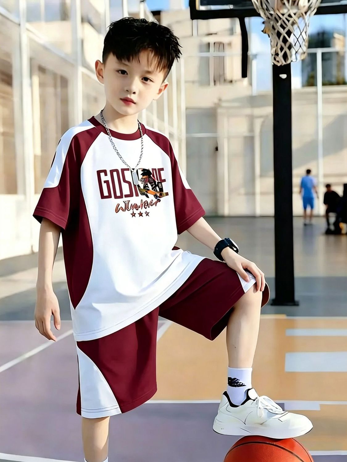 New Arrival Boys Letter Print 2PCS Tracksuit, Soft Breathable Summer Short Sleeve Top & Shorts, Loose Casual Daily Kids Boys Clothing Set