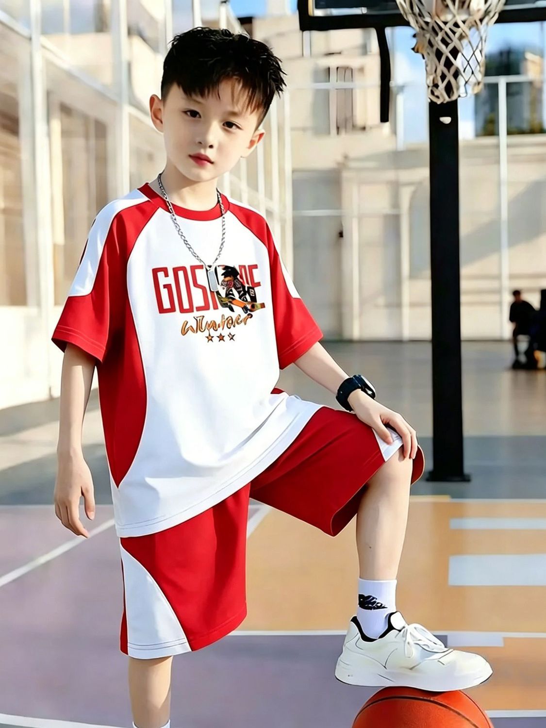 New Arrival Boys Letter Print 2PCS Tracksuit, Soft Breathable Summer Short Sleeve Top & Shorts, Loose Casual Daily Kids Boys Clothing Set