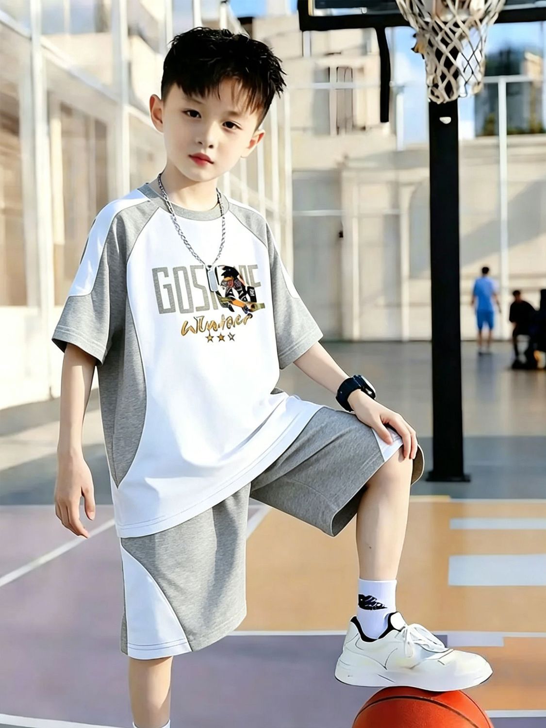New Arrival Boys Letter Print 2PCS Tracksuit, Soft Breathable Summer Short Sleeve Top & Shorts, Loose Casual Daily Kids Boys Clothing Set