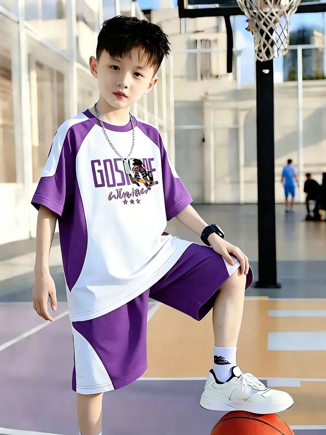 New Arrival Boys Letter Print 2PCS Tracksuit, Soft Breathable Summer Short Sleeve Top & Shorts, Loose Casual Daily Kids Boys Clothing Set