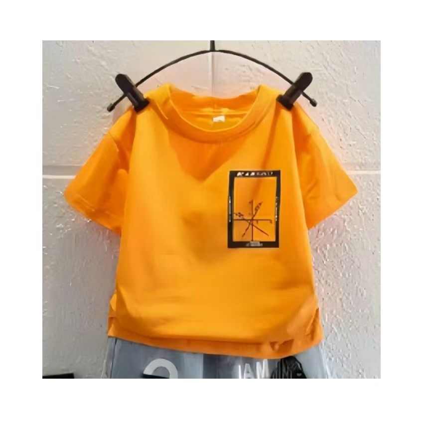 New Arrival Boys Summer 2Pcs Outfit Stylish Short Sleeve Top + Thin Denim Shorts Casual Handsome Kids Clothing Set