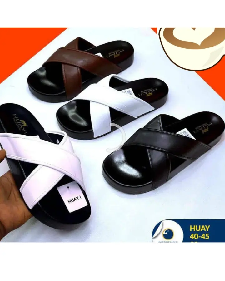 LIMITED STOCK🔥 Men’s Cross Strap Slip-On Sandals Size 40-45 | Casual Open Toe Slides | Fashion Comfort Flats. Men’s Premium Cross Strap Sandals | Open Toe Slip-On Casual Slides | Comfortable Everyday