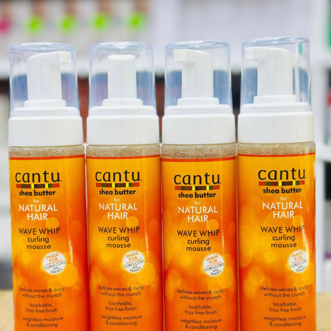 Cantu Shea Butter Wave Whip Curling Mousse 248ml | Natural Hair Curl Defining Foam | Lightweight Moisturizing Styling Mousse | Frizz-Free Finish for Curls, Coils & Waves Curling Mousse
