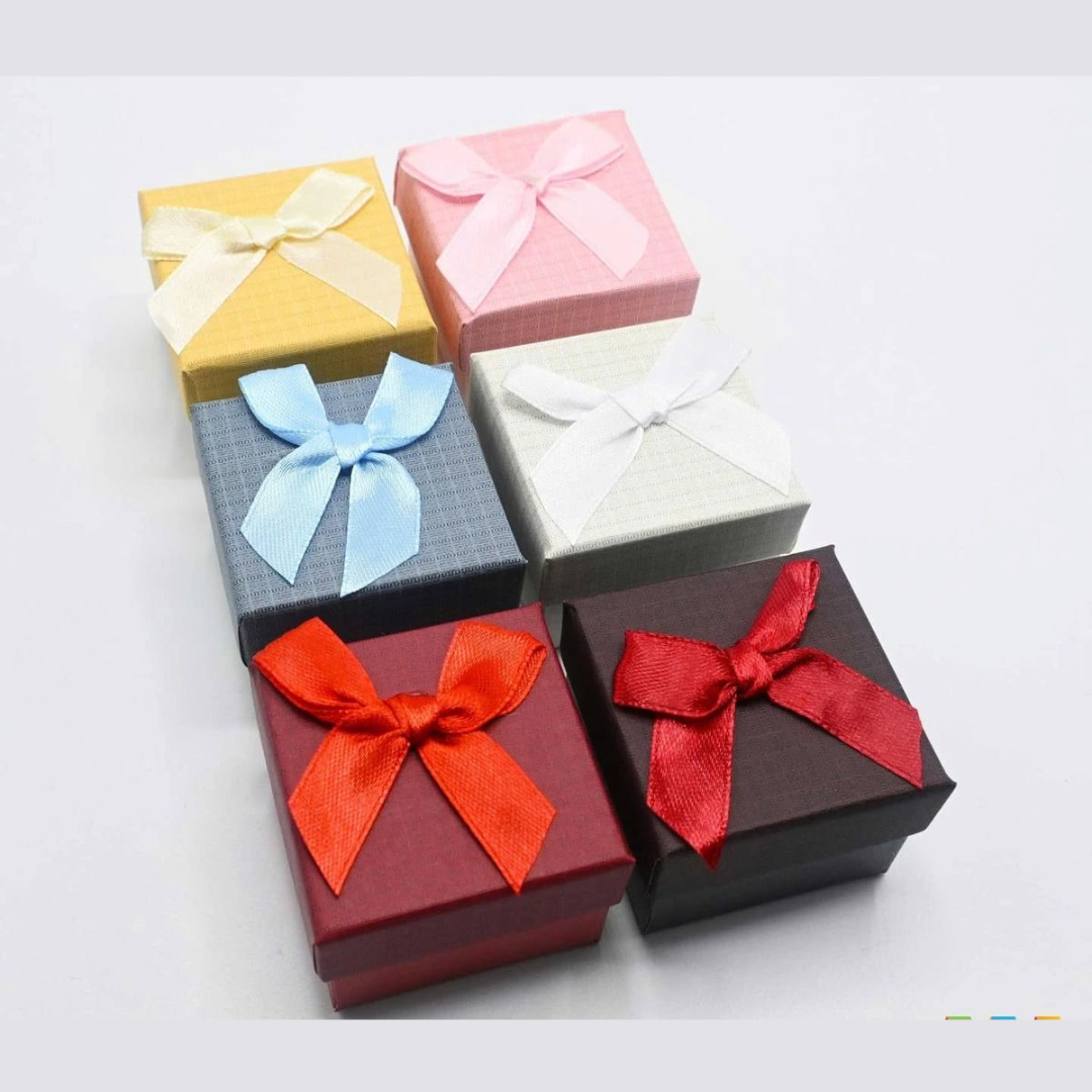 Gift Box with Soft Inner and Ribbon Bow, Watch Jewelry Gift Packaging Box for Watches, Bracelets, Rings, Earrings, Birthday, Wedding and Special Occasions