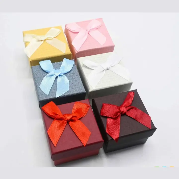 Gift Box with Soft Inner and Ribbon Bow, Watch Jewelry Gift Packaging Box for Watches, Bracelets, Rings, Earrings, Birthday, Wedding and Special Occasions