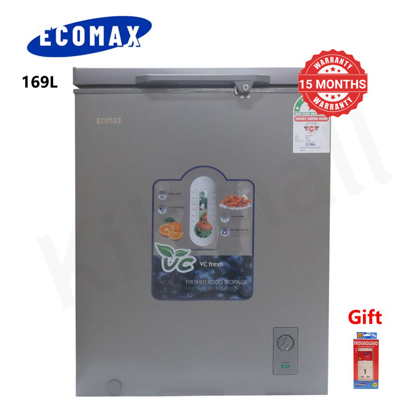 ECOMAX BD-169 169L Large Chest Freezer Top Open Chest Freezer, Stay-Open Lid Design, Energy Saving Household Deep Freezing Machine Secure Lock Keys