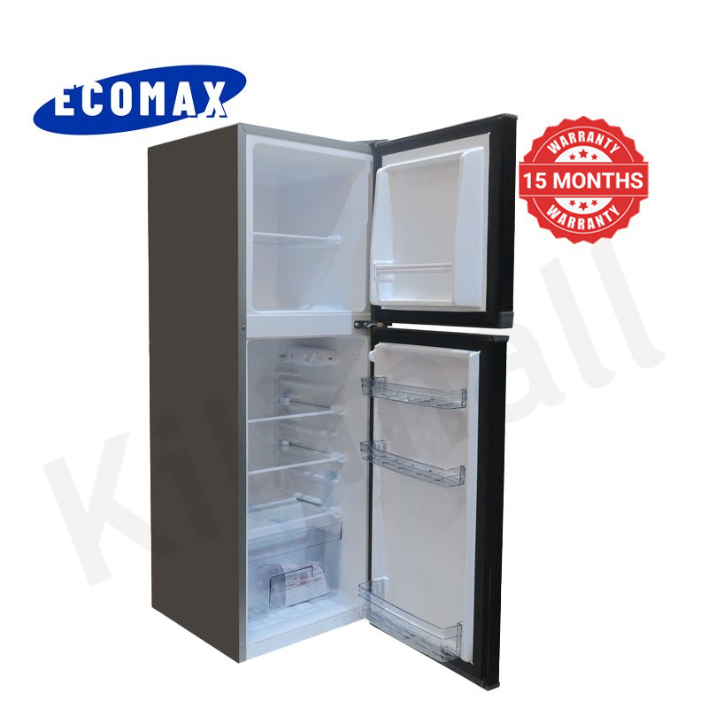 ECOMAX 138L Double Doors Fridge and Freezer with Glass Shelf  Energy Saving Compact Household Fridge BCD-138 Household Applicances Refrigerator