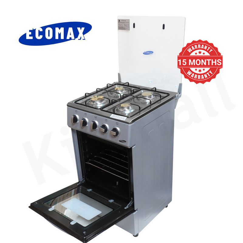 ECOMAX 4 Gas Cooker + Gas Oven 4 Burners Free Standing Gas Cooker Cooking Range with 55L Oven Automatic lgnition LX-680-4G