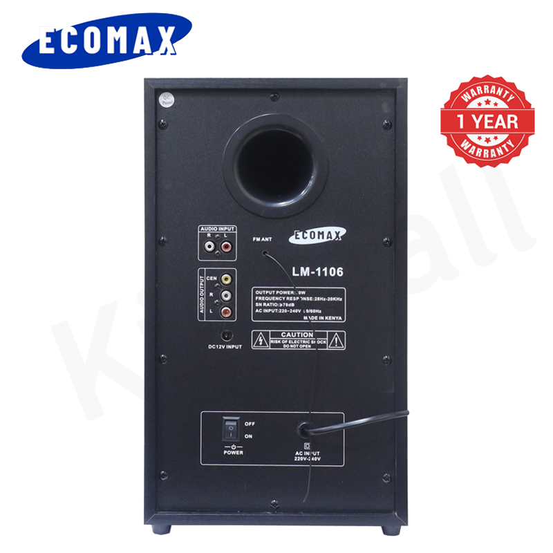 ECOMAX/MUSIMAX 3.1CH HI-FI Multimedia Bluetooth Woofer Home Audio System Speaker Systems Home Theater System Subwoofer with Remote Control 20000W USB SD FM DVD Input LM-1106