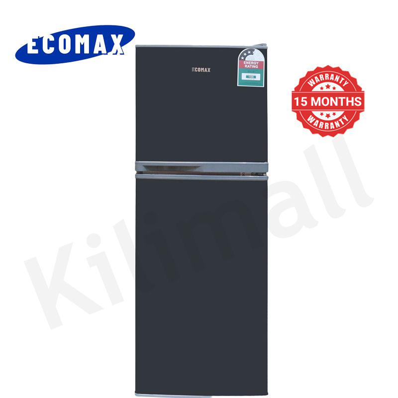 ECOMAX 138L Double Doors Fridge and Freezer with Glass Shelf  Energy Saving Compact Household Fridge BCD-138 Household Applicances Refrigerator