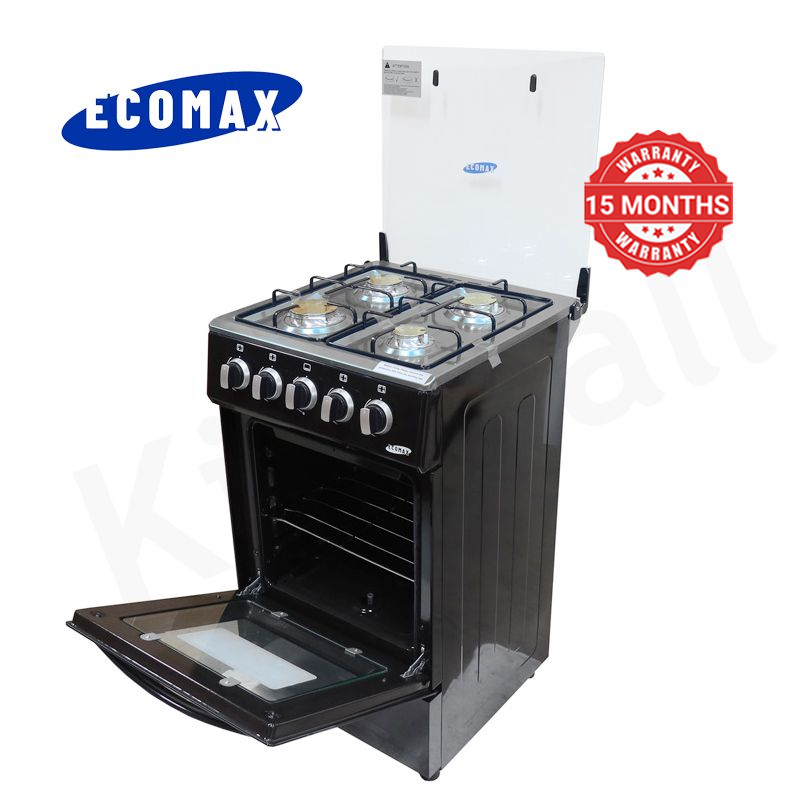ECOMAX 4 Gas Cooker + Gas Oven 4 Burners Free Standing Gas Cooker Cooking Range with 55L Oven Automatic lgnition LX-680-4G