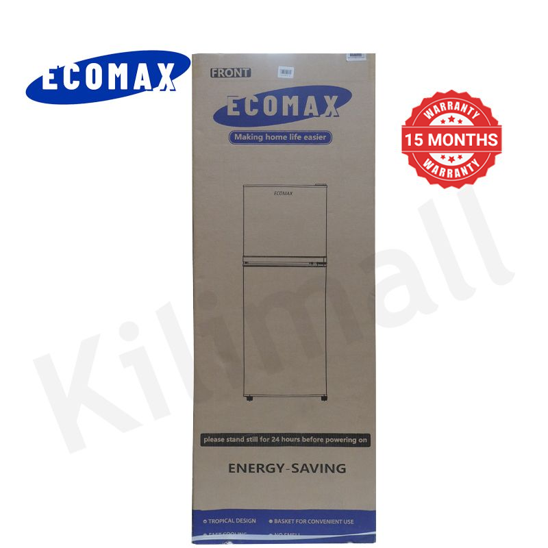 ECOMAX 138L Double Doors Fridge and Freezer with Glass Shelf  Energy Saving Compact Household Fridge BCD-138 Household Applicances Refrigerator