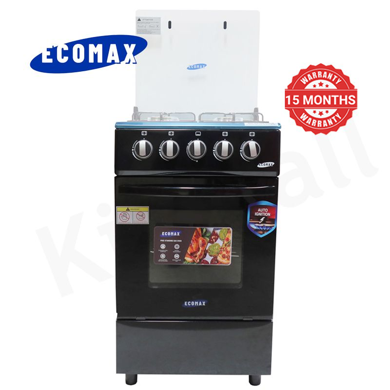 ECOMAX 4 Gas Cooker + Gas Oven 4 Burners Free Standing Gas Cooker Cooking Range with 55L Oven Automatic lgnition LX-680-4G