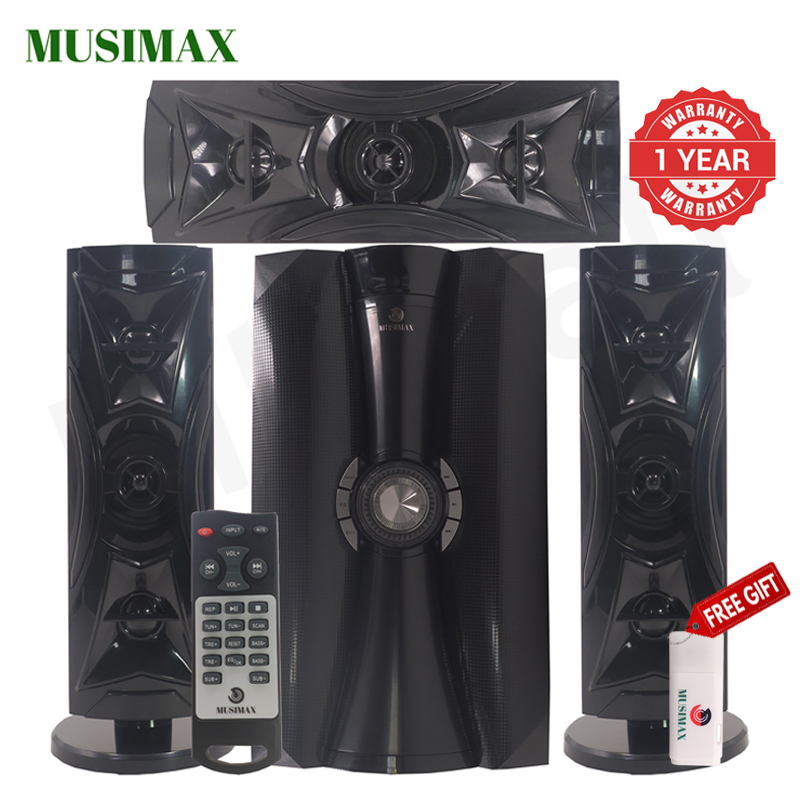 ECOMAX/MUSIMAX 3.1CH HI-FI Multimedia Bluetooth Woofer Home Audio System Speaker Systems Home Theater System Subwoofer with Remote Control 20000W USB SD FM DVD Input LM-1106