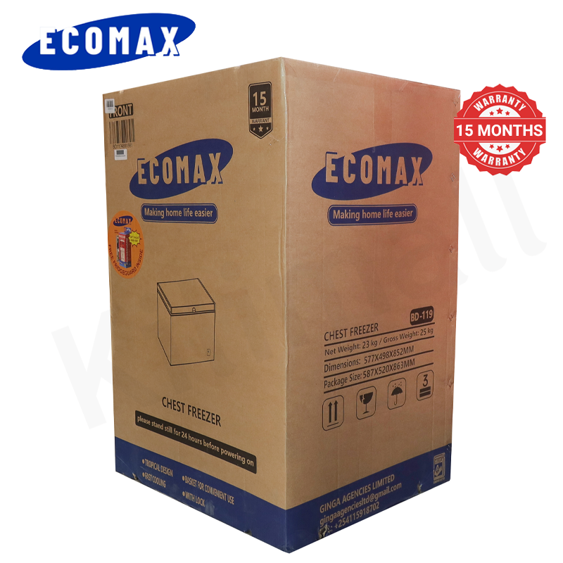 ECOMAX 119L Chest Freezer Deep Freezer with Basket for Meat Storage Energy Star Rated Upright Freezer BD-119
