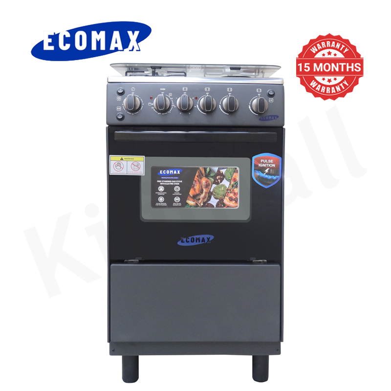 ECOMAX 3 Gas + 1 Electric 4 Burners Free Standing Gas Cooker Cooking Range with 55L Oven Automatic lgnition LX-680-3G1E