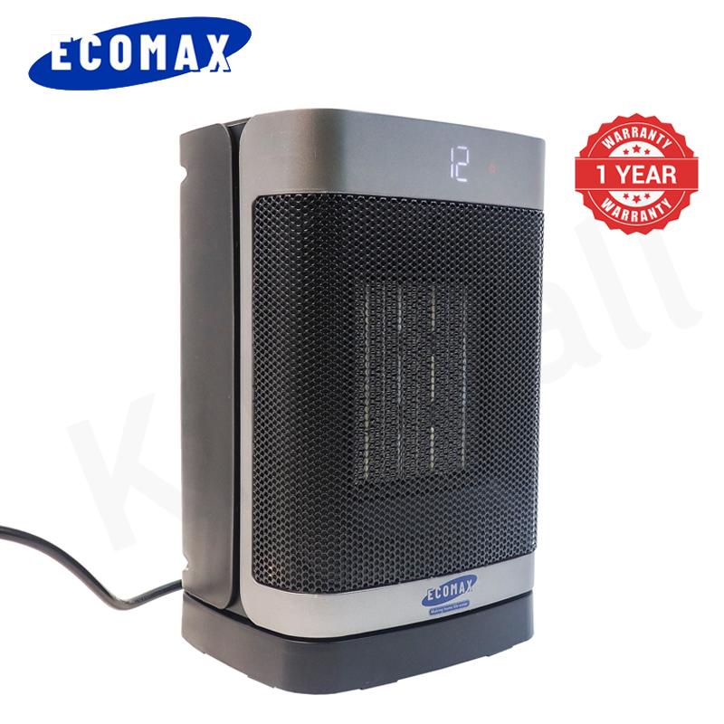 ECOMAX LX-D1500 1500W PTC Portable Space Fan Heater Room Heater Space Heater Oscillation LED Touch Display 12H Timer Overheat Tip-over Protection Energy Room Warmer