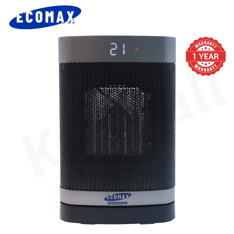 ECOMAX LX-D1500 1500W PTC Portable Space Fan Heater Room Heater Space Heater Oscillation LED Touch Display 12H Timer Overheat Tip-over Protection Energy Room Warmer