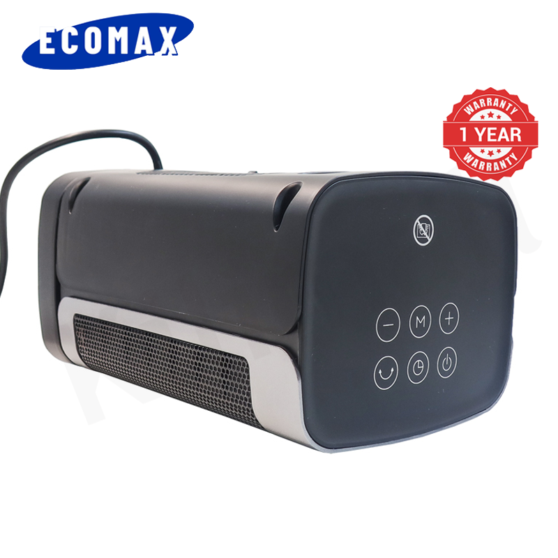 ECOMAX LX-D1500 1500W PTC Portable Space Fan Heater Room Heater Space Heater Oscillation LED Touch Display 12H Timer Overheat Tip-over Protection Energy Room Warmer