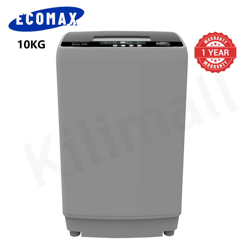 ECOMAX Fully Automatic Top Load 10KG Washer 10KG Spinner Washing Machine with 10 Wash Programs Energy Saving With 8 Water Levels Washer Electronic Control Transparent Lid Q10KG
