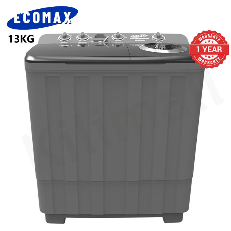 ECOMAX B13KG Twin Tub 12KG Washer, 6.5KG Spinner Washing Machine with Air Dry & Magic Filter High Spin Collar Cuff Washboard