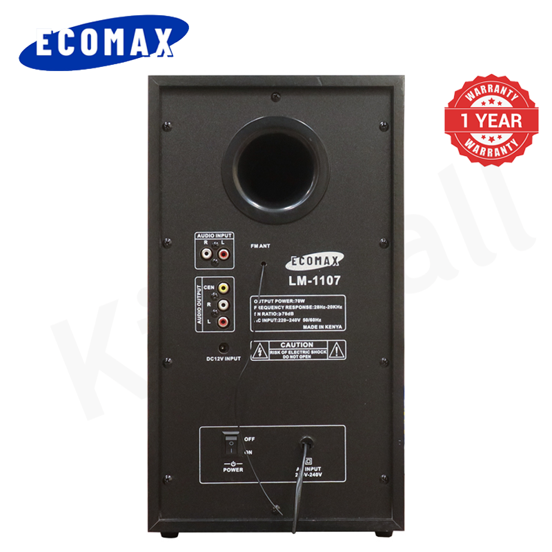 ECOMAX 3.1CH Multimedia Bluetooth Woofer LM-1107 Home Theater System Speaker Systems Subwoofer USB/SD/FM/DVD Input Home Audio System with Remote Control 3000W