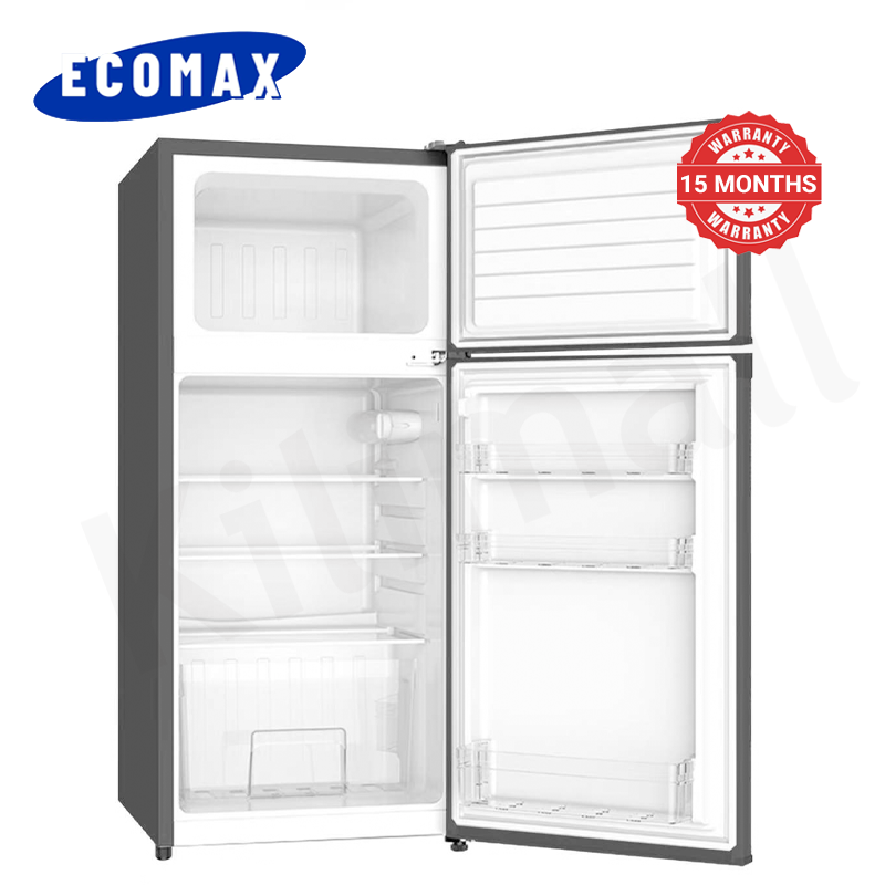 ECOMAX 108L Double Door Fridge and Freezer, Energy Saving Compact Refrigerator with Fast Cooling, KD-108 Household Appliances for Kitchen
