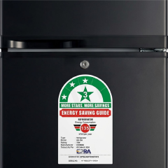 ECOMAX 108L Double Door Fridge and Freezer, Energy Saving Compact Refrigerator with Fast Cooling, KD-108 Household Appliances for Kitchen
