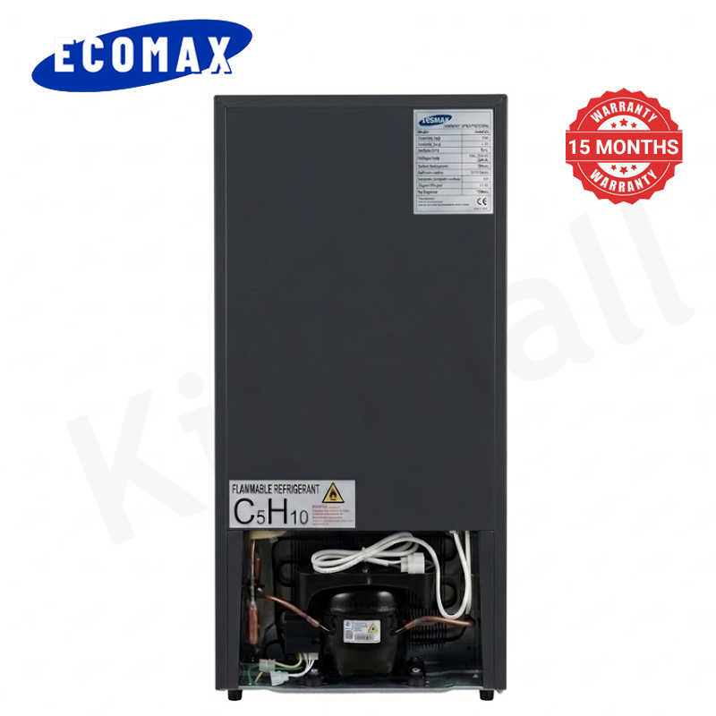 ECOMAX 108L Double Door Fridge and Freezer, Energy Saving Compact Refrigerator with Fast Cooling, KD-108 Household Appliances for Kitchen