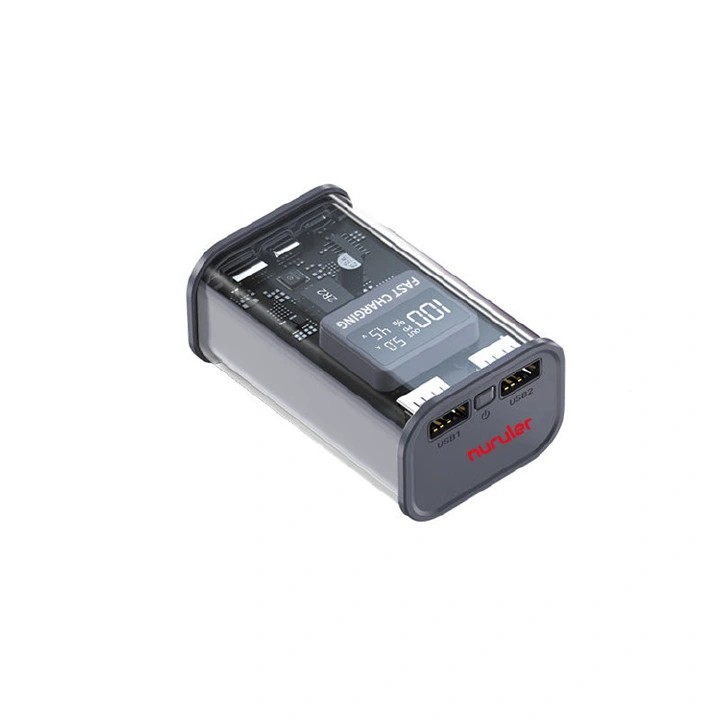 Transparent Mecha-style 10000mAh Power Bank with Genuine Capacity, 22.5W Bidirectional Fast Charging Portable Charger, Compatible with All iPhone and Android Models, Free Charging Cable Included