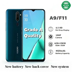 Oppo A9/F11 Refurbished Smartphone 6GB+128GB  Grade A+ Like New 4020mAh New Battery 6.53" FHD+ 18MP+16MP Dual Camera  Dual SIM Fingerprint & Face Unlock M-Pesa Ready Kenya Warranty