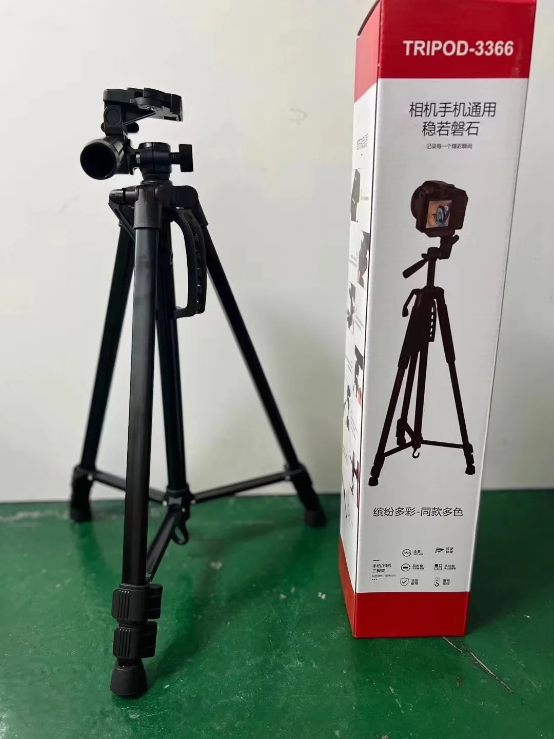 3366 Universal Camera Tripod Stand Mobile Phone Tripod Smartphone Holder Adjustable Lightweight Digital Camera Tripod for Photography, Video Recording, Live Streaming, TikTok, YouTube and Vlogging