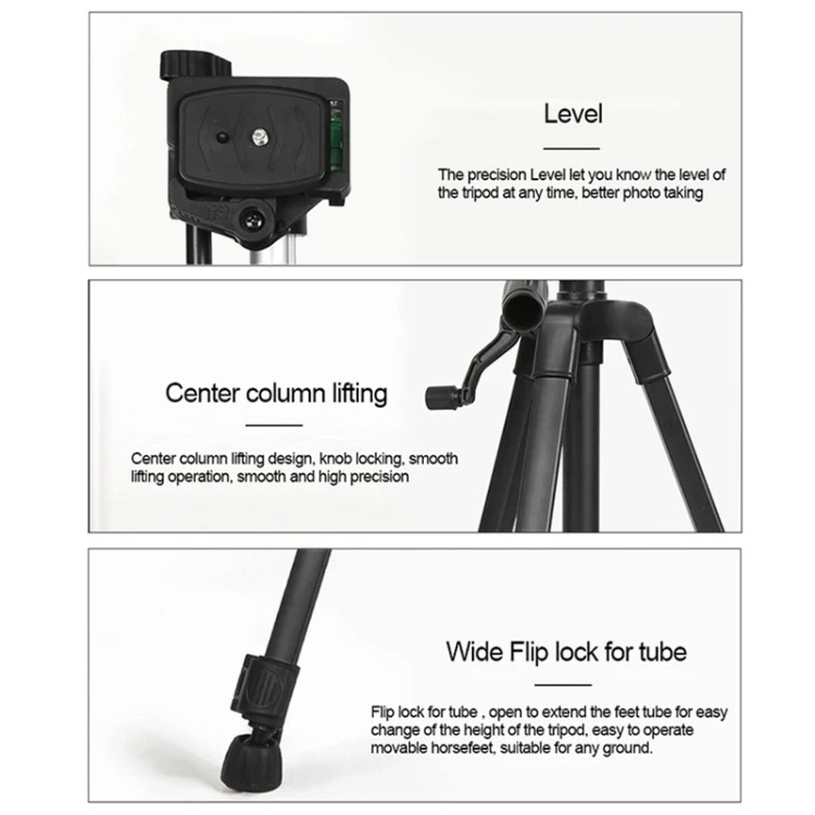 3366 Universal Camera Tripod Stand Mobile Phone Tripod Smartphone Holder Adjustable Lightweight Digital Camera Tripod for Photography, Video Recording, Live Streaming, TikTok, YouTube and Vlogging