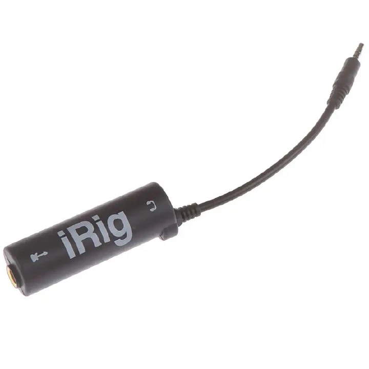Professional iRig Guitar Interface Adapter 3.5mm Audio Converter for iPhone, iPad, Android Smartphone, Guitar Recording, Live Broadcast, Podcast, Home Studio & Audio Effects