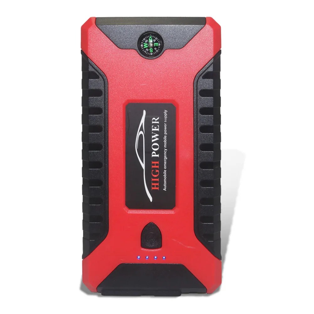 Multi-Function 12V Car Jump Starter Power Bank with Air Compressor Tire Inflator Jumper Cables Emergency Vehicle Battery Booster Portable Tire Pump for Car, SUV, Truck & Motorcycle