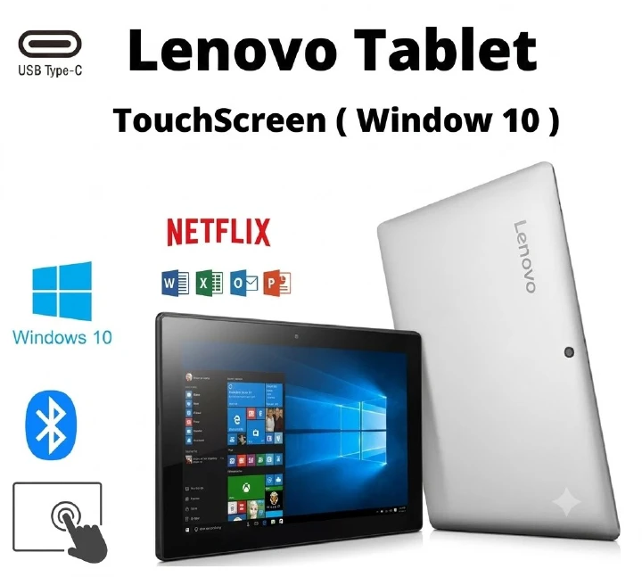 (4GB+128GB) Refurbished Lenovo Miix320-101CR IdeaPad Tablet Intel ATOM x5-Z8350 4GB RAM 128GB SSD Storage 10.1'' INCH Windows 10, Office 2016 , Windows 10, Type c port , Memory card slot