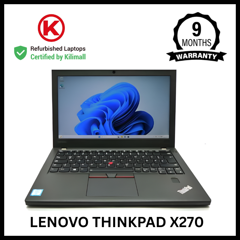 CERTIFIED BY KILIMALL | Lenovo Thinkpad X270 | Intel Core i5 7th Gen 8GB RAM, 128GB SSD | 14 Inch Full HD | Windows 11 | 90% Battery health | 4+ Hours Youtube | MS Office Installed | 9 Months Warranty