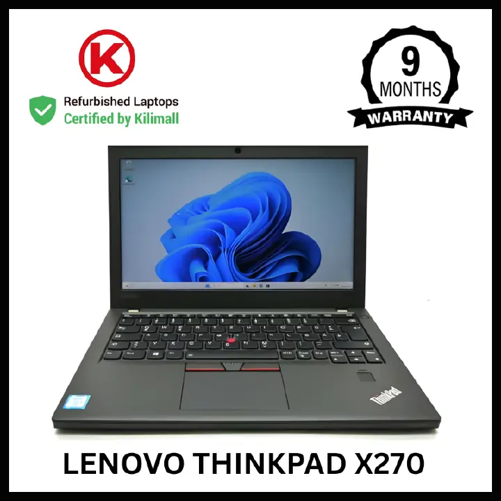 CERTIFIED BY KILIMALL | Lenovo Thinkpad X270 | Intel Core i5 7th Gen 8GB RAM, 128GB SSD | 14 Inch Full HD | Windows 11 | 90% Battery health | 4+ Hours Youtube | MS Office Installed | 9 Months Warranty